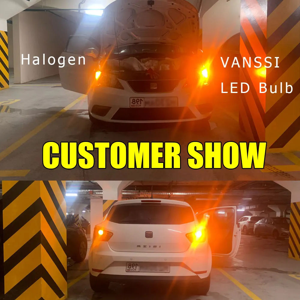 PY21W BAU15S 7507 12496 LED Bulb Amber Yellow Canbus Signal Lamp Built in Resistor Anti Hyper Flash Ba15s P21W T20 WY21W | Автомобили и