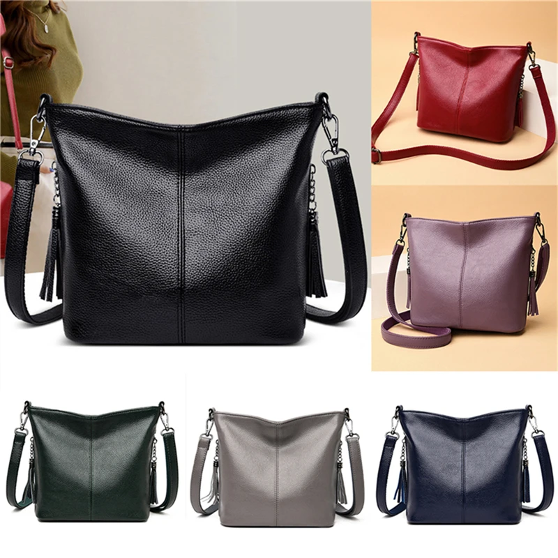 

Women's PU Leather Handbags Ladies Solid Color Hand Bags For Storage Purse Ladies Large Capacity Messenger Bag For Female