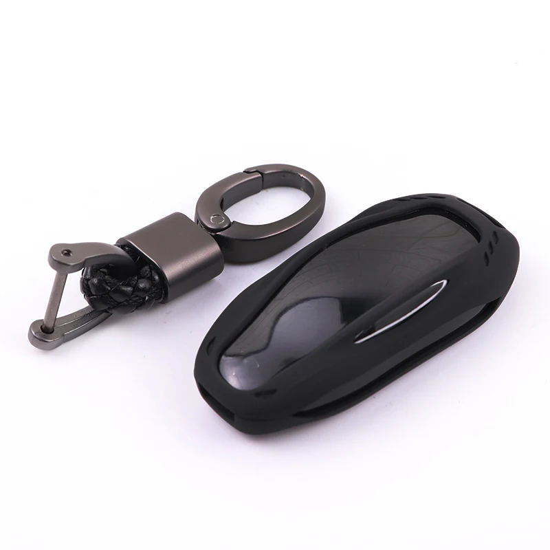 Роскошный Черный цвет чехол для ключа автомобиля сумка протектор Tesla Модель S с