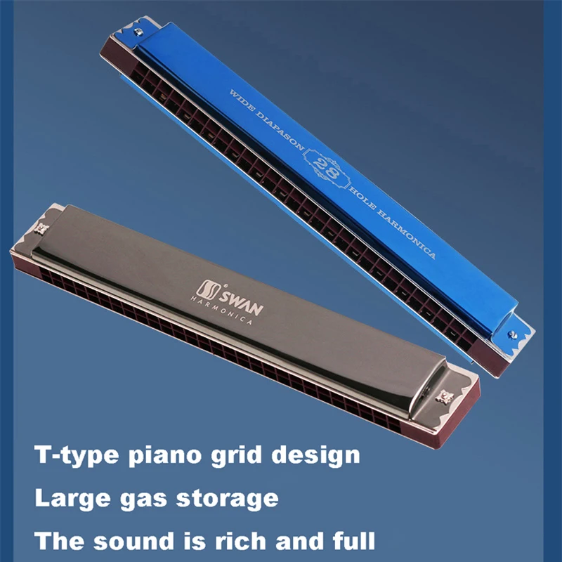 Harmonica Music Instrument 28 Hole C Tune Stress Polyphony Bruce Jazz Beginner Adult Professional Playing | Спорт и развлечения