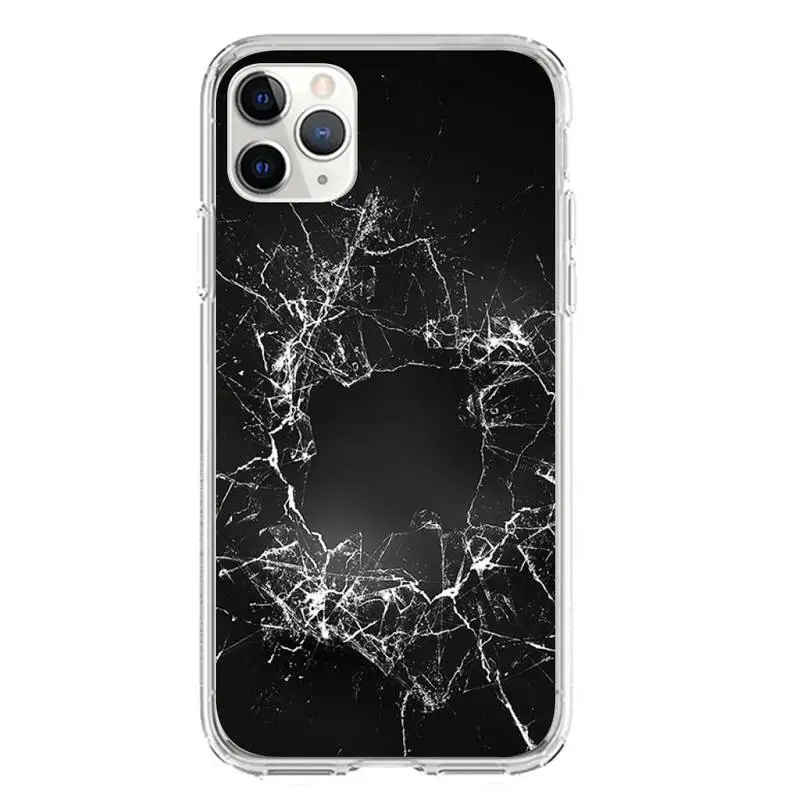 Чехол со сломанным стеклом для телефона Iphone 7 8 Plus X Xs Max Xr 11 12 13 Mini Pro SE2 прозрачный