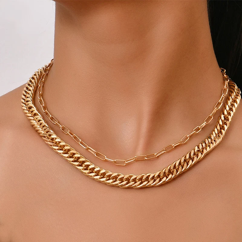 

YWZIXLN Fashion Punk Multi-layer Neck Chains Jewelry Clothing Aesthetic Sexy Gift Accesories For Female Girls Necklaces Z0245