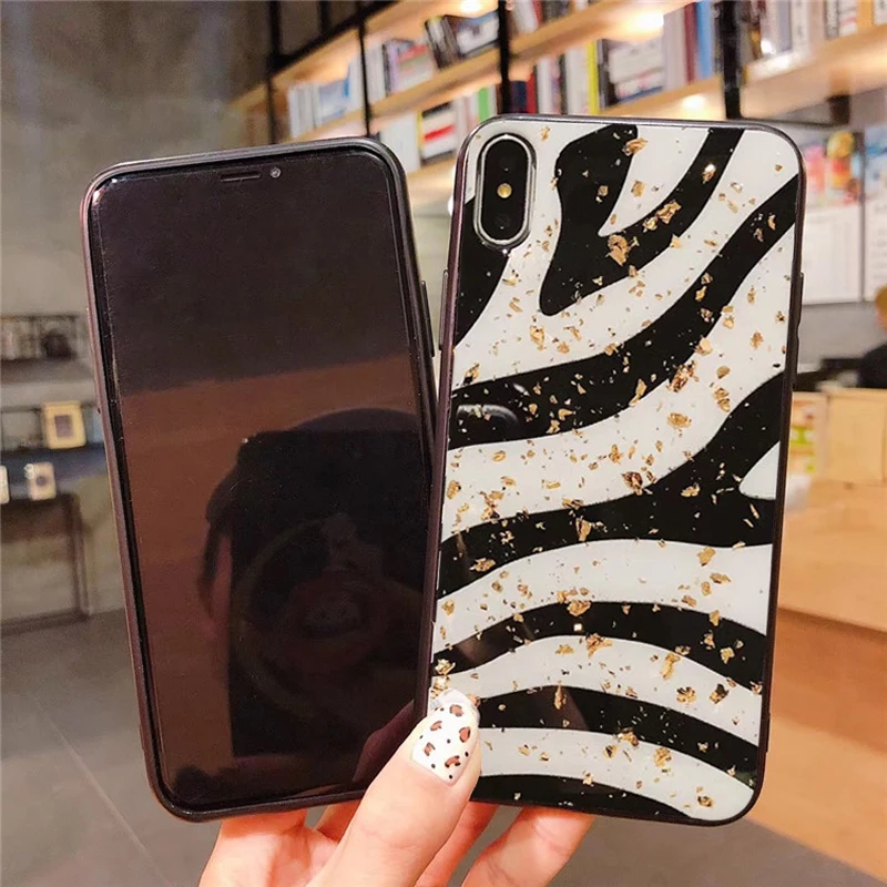 Золото Фольга Детские футболки с принтом Корова леопард чехол Зебра для samsung Galaxy