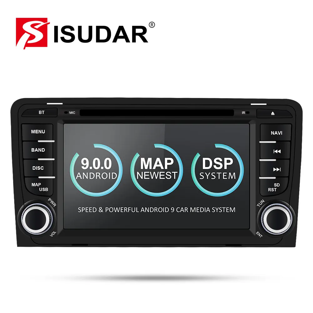 Isudar 2 Din Автомобильный мультимедийный плеер gps Android 9 DVD помощи при парковке радио для Audi A3 8 P/A3 8P1 3-дверей/S3 8 P/RS3 Sportback