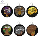 Серьги SOMESOOR, класс 2022, из натурального африканского дерева, меланин, поппин, умная Черная Королева, подарок ювелирные изделия с петлями