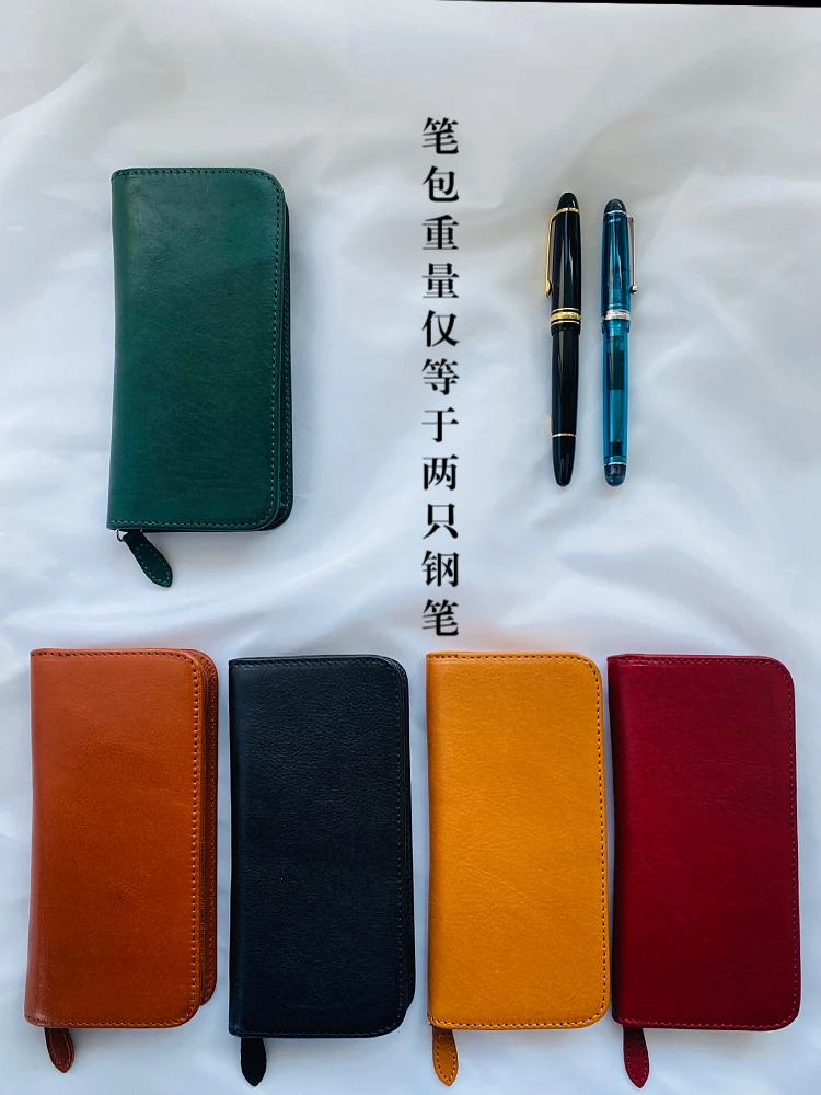 Ceny Moze Skóra Trzy Długopisy Pokrowiec Na Długopis Zipper Gruby Piórnik Skórzane Etui Na Długopisy Prezent