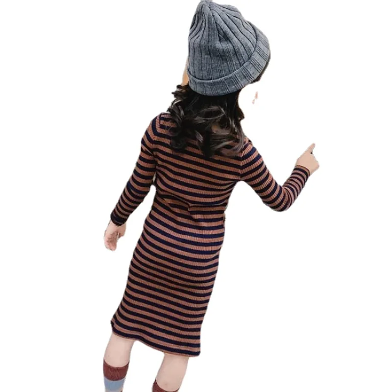 

Детские платья в пол для девочек; Платье из хлопка в полоску с длинными рукавами для маленьких девочек; Сезон осень; Повседневная детская дл...