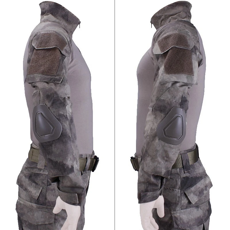 VULPO Tactical BDU Combat T-Shirts Military A-TASC Camouflage T-shirt Airsoft WG Hunting Clothing With Elbow Pads | Спорт и