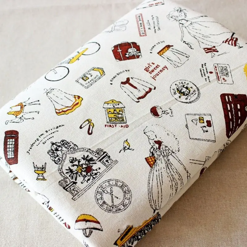 Милая тканая ткань с принтом холст полиэстер хлопок для Занавески или сумки