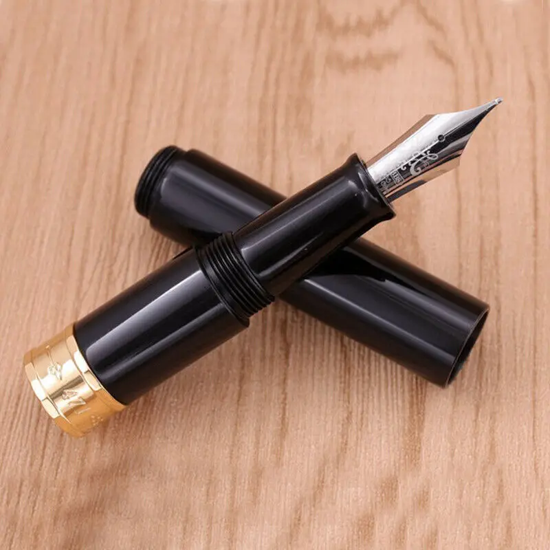 PENBBS 471 акриловая смола короткая черная авторучка гладкая M/F 0 5 мм перо ручки для