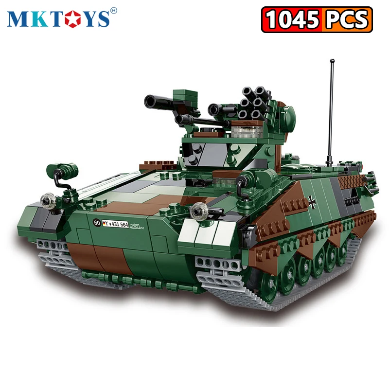 MKTOYS WW2 Пособия по немецкому языку военный боевой танк Schutzenpanzer Мардер 1045 шт. кубики