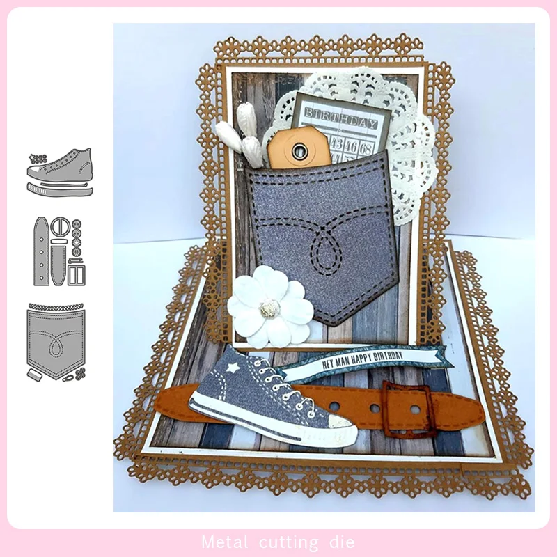 Винтажные туфли и бумажник металлические пресс-формы для сделай сам скрапбукинг