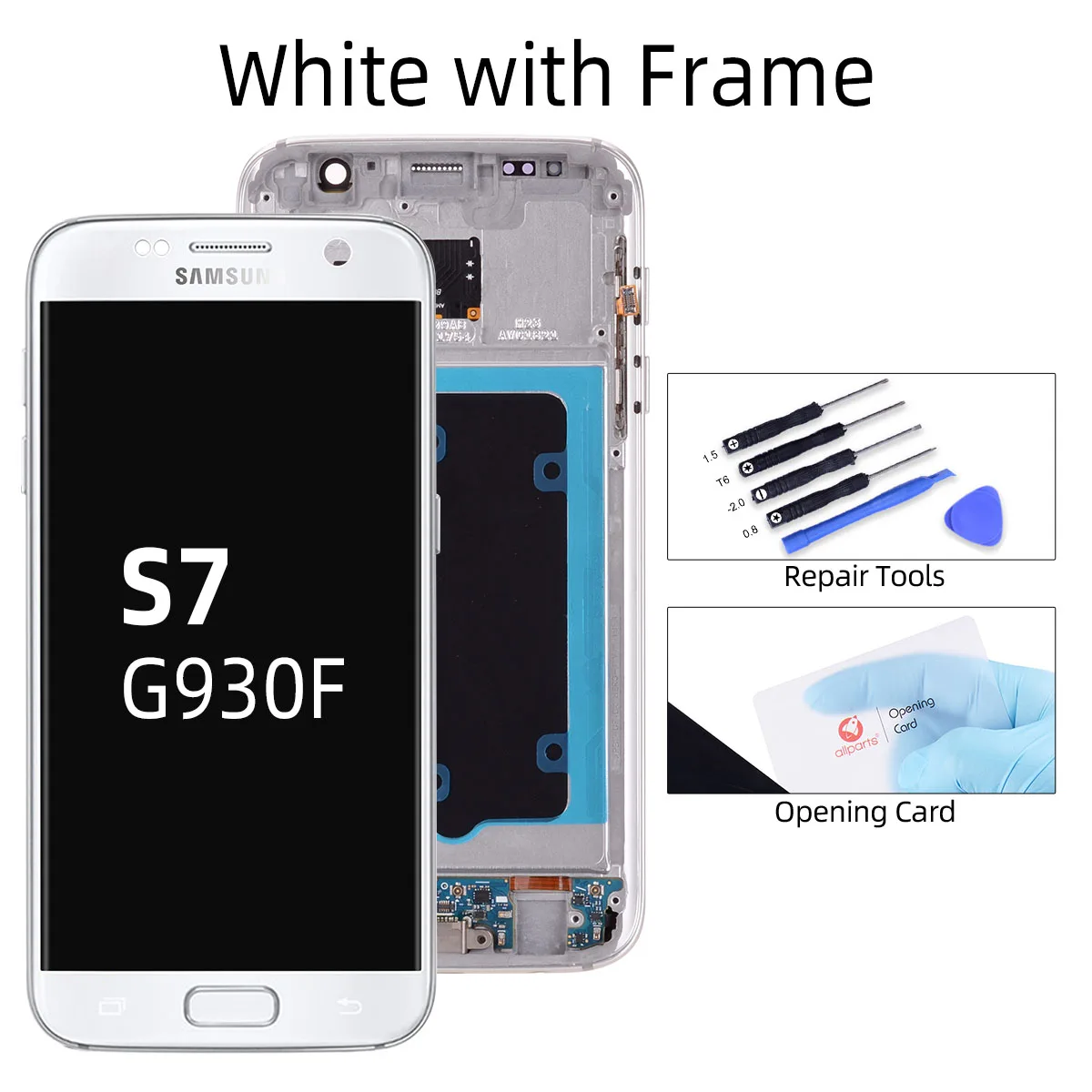 S7 White Frame Супер AMOLED дисплей для SAMSUNG Galaxy S7 Edge lcd кодирующий преобразователь сенсорного экрана в сборе с рамкой G935F G935 S7 G930F - Цвет: S7 White Frame