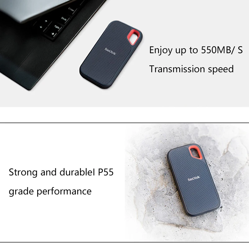 Портативный твердотельный накопитель Sandisk USB3.1 Type-C SSD жесткий диск 500 Гб ТБ 2
