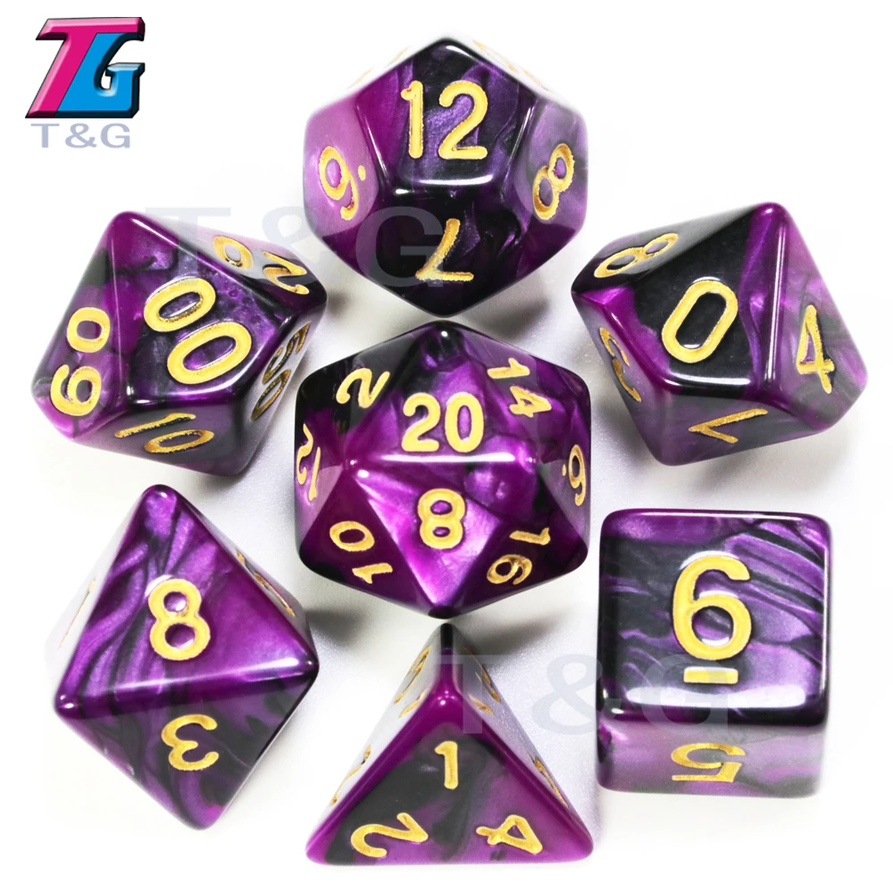 9 цветов микс игральные кости с мешком DND RPG портативные игрушки для взрослых детей пластиковые кубики специальный подарок подземелья драконы
