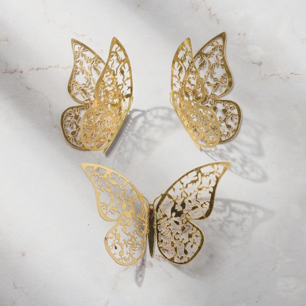 12 шт. 3D наклейки на стены с бабочками Наклейки для холодильника гостиной детской