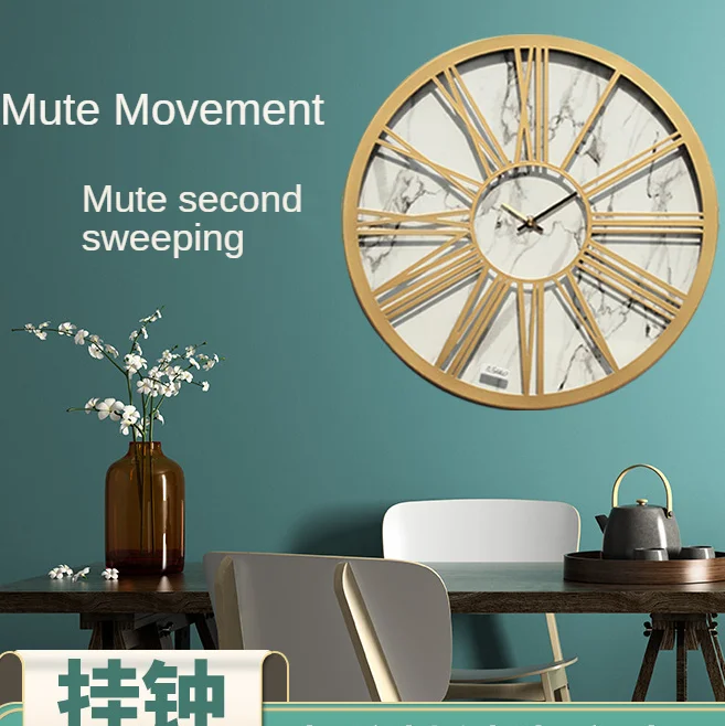

3D Large Vintage Metal Wall Clock Modern Design Nordic Clocks Gold Wall Watch Silent Modern Home Decoration Living Room Gift