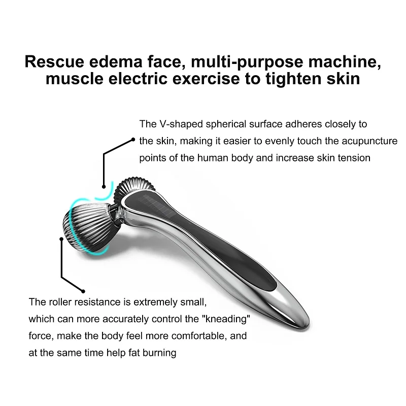 Роликовый 3D массажер для лица ухода за лицом с микротоками укрепляющая подтяжка
