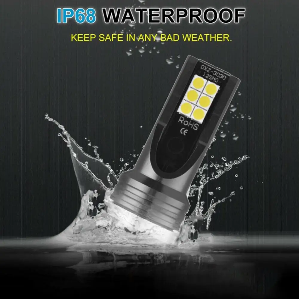 

2Pcs H4 H7 9005 9006 H1 H3 12LED-3030SMD Canbus LED Bulb Car Led Fog Driving Lamp Light 12V 6000K