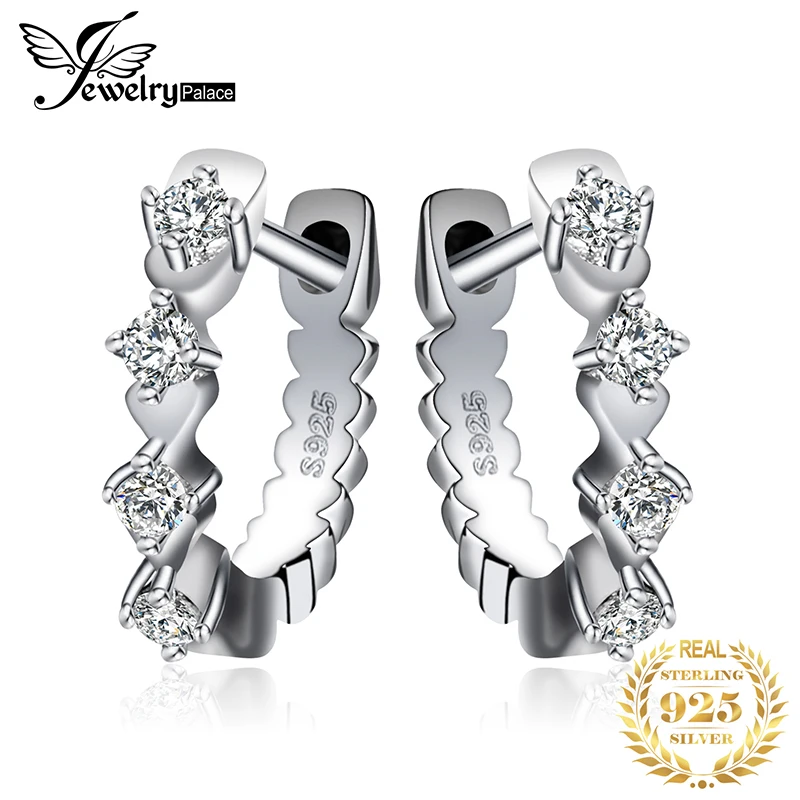 JewelryPalace Сияющий Хооп Серьги 925 Серебряная свадьба Обручение подарок ювелирные