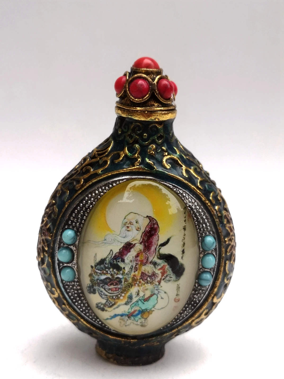 

CULTUER ART Collection Old China Cloisonne Bronze Carving Inlay Lion Avalokitesvara Kylin Buddha painting Snuff bottles