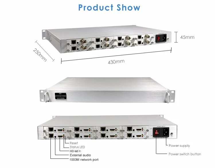 

Rugged,Low power,Compact SD/HD Video h265 Encoder 8 Channel facebook Live streaming rtmp wowza iptv streaming server system