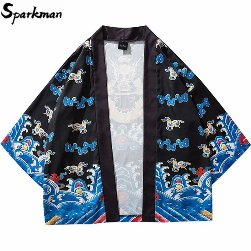 Пиджак кимоно в стиле Харадзюку для мужчин уличная одежда японском хип хоп