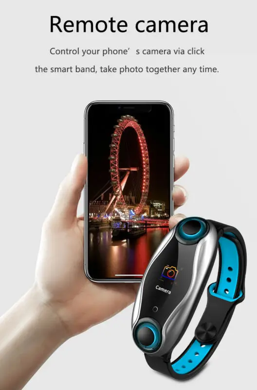 

LT04 Bluetooth Earphone Smart Watch Bracelet 2 in 1 BT5.0 Men Women Fitness Health Tracker Wristband Multi Sport Band