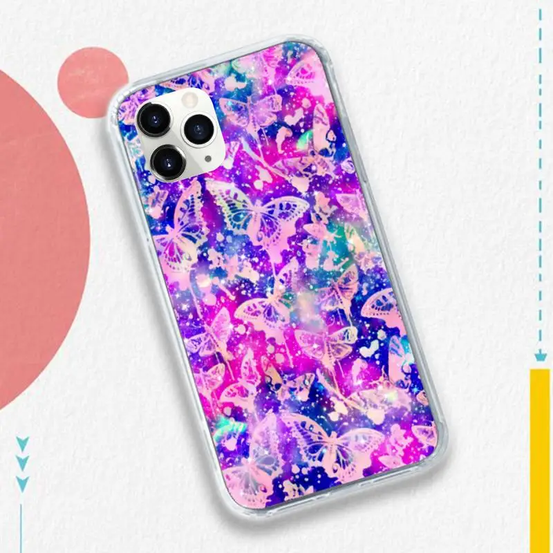 

Shiny colorful butterfly art Phone Case for iPhone 11 12 pro XS MAX 8 7 6 6S Plus X 5S SE 2020 XR