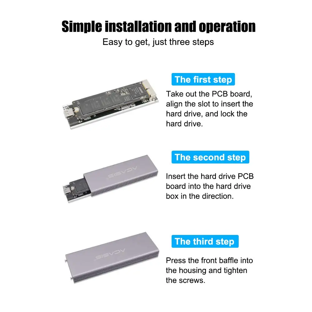 Acasis NVME внешний SSD корпус USB 3 0 Type-c для MacBook Air Pro Retina 2014 2015 мобильный жесткий диск |