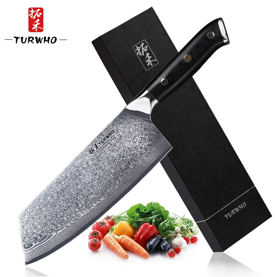 TURWHO 7,5 ''профессиональный нож мясника японский дамасский стальной нож очень острый разделочный нож кухонный поварской нож шеф-повара
