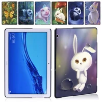 cute animal pattern tablet hard shell case for huawei mediapad t5 10 10 1 inch durable plastic protective cover stylus