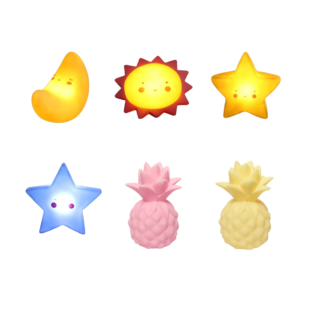 Светодиодный ночник для детей из ПВХ детская лампа мультфильм луна солнце