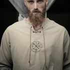 Костюм для взрослых на Хэллоуин средневековый рыцарь воин зеленая Туника Одежда Норман Шевалье оплетка викингов пират Саксон рубашка