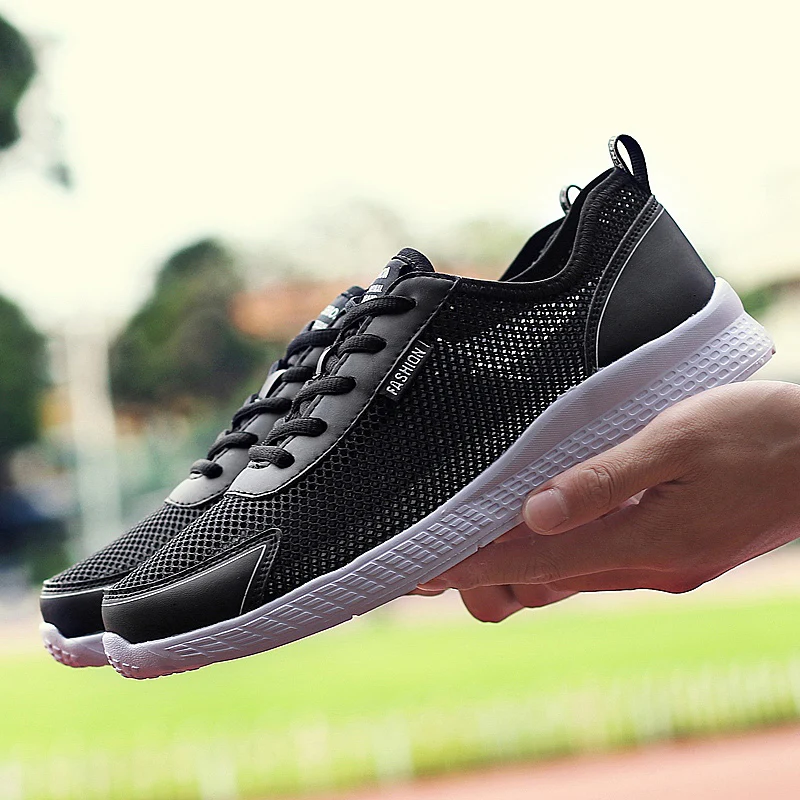 Summer Men Mesh Shoes Casual Men's Lightweight Breathable Sports Flat for Fashion Sneakers Big Plus Size 38-48 |