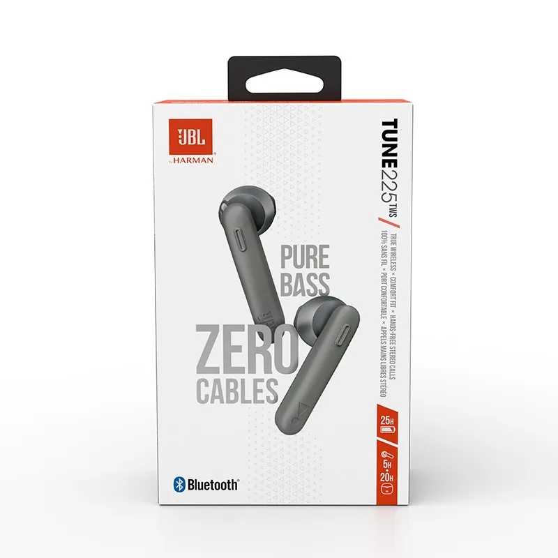 

JBL TUNE 225TWS Wireless Bluetooth Earphones T225TWS Stereo Earbuds Bass Sound Headphones Music Gaming Headset with Microphone