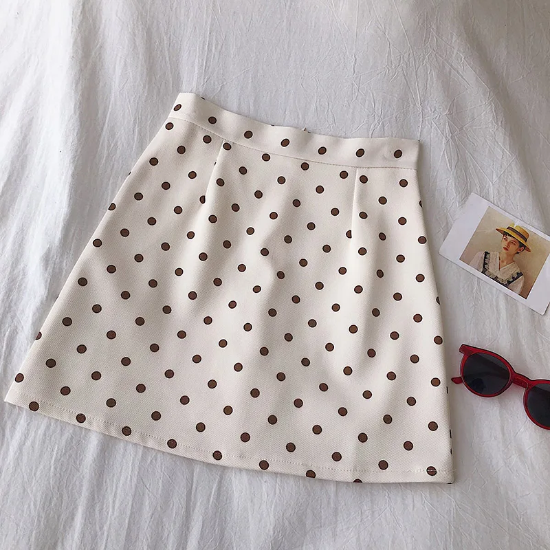 Милая юбка весенние облегающие Женские мини-юбки в горошек повседневные