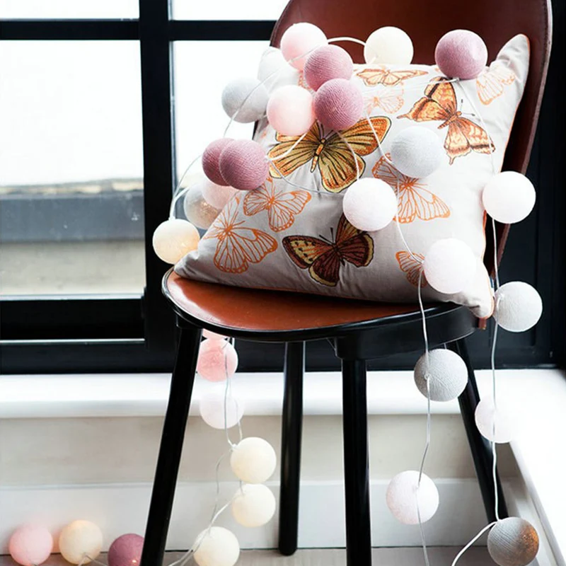 Новогодний 3 м 20 светодиодный Светодиодный Сказочный светильник хлопковый шар