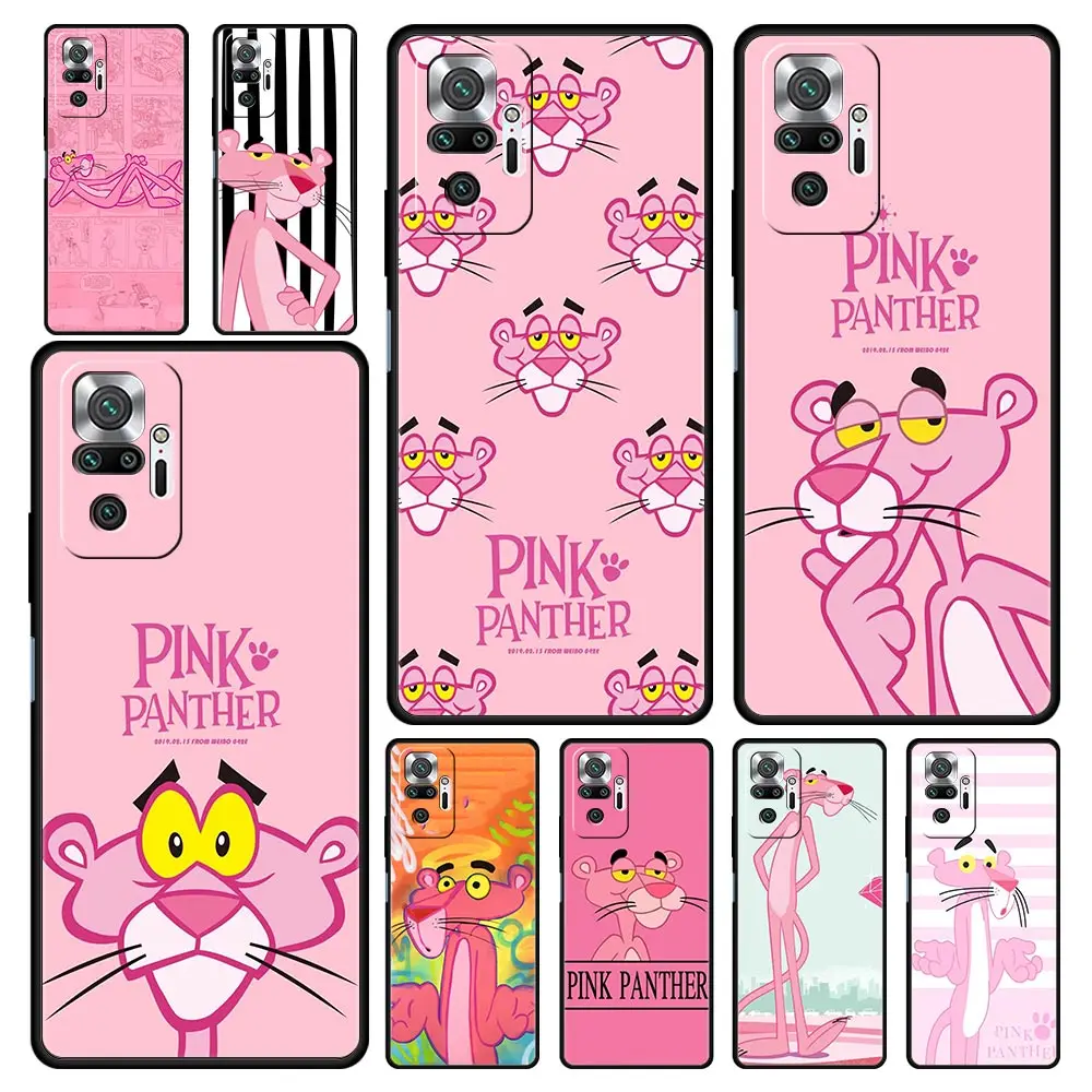 

Cartoon Pink Panther Funda For Xiaomi Redmi Note 9S 9 8 11 10 Pro 7 8T K40 9C 9A 7A 8A Black Soft Silicone Phone Coque Cover