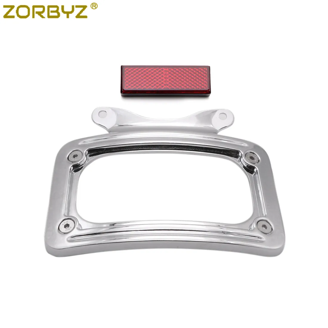 ZORBYZ мотоциклетные хромированные задние изогнутые номерные знаки Рамка