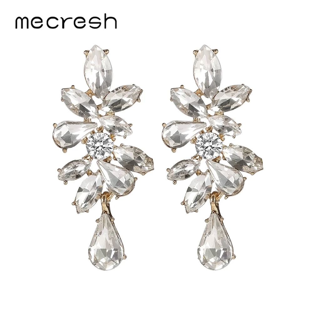 Mecresh кристаллическое Украшение конский глаз Висячие серьги для свадьбы