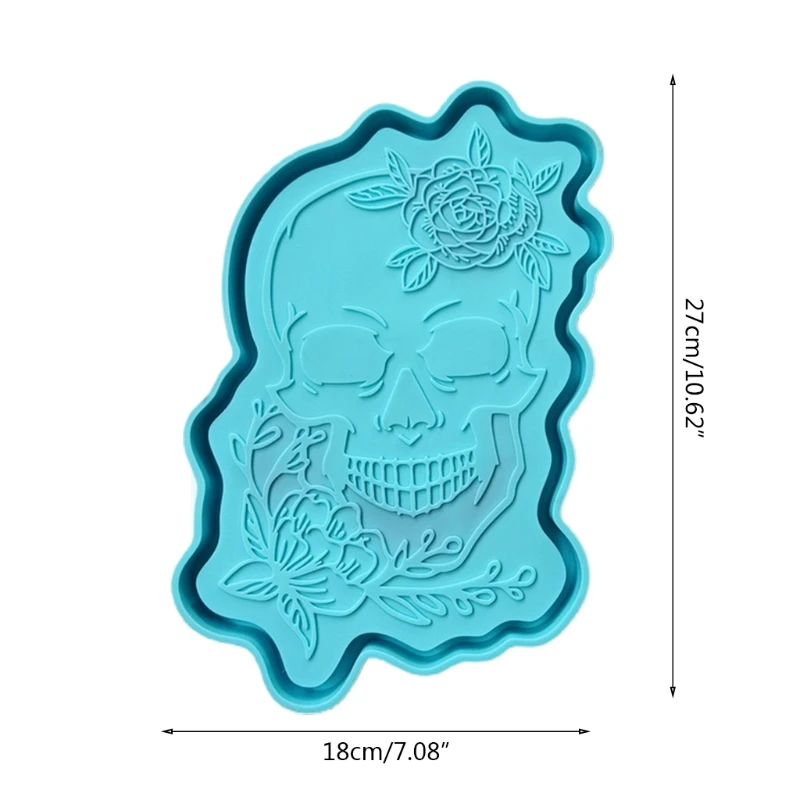 

Skull Tray Epoxy Resin Mold Serving Plate Board Coaster Casting Silicone Mould