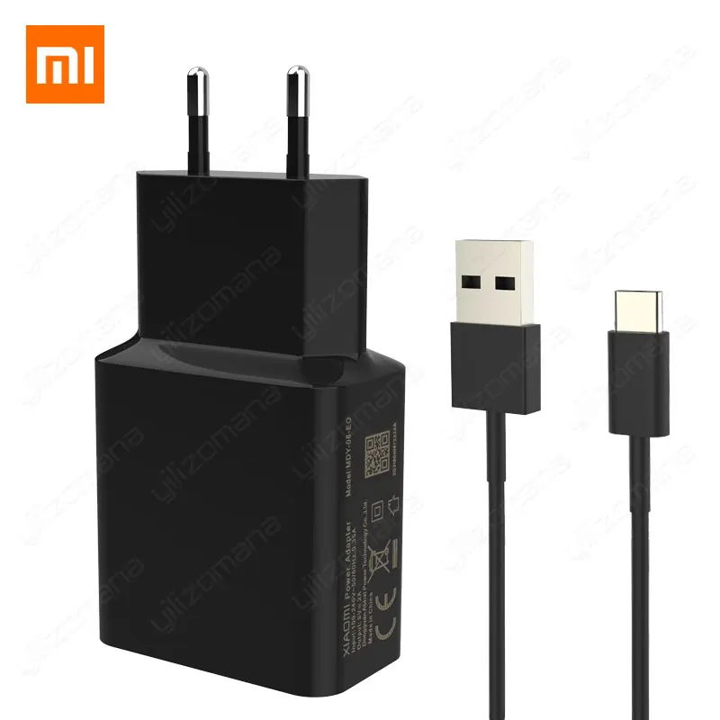 Black charger Type-C Зарядный адаптер Xiao mi EU 5 В/2A mi cro type-C USB кабель для mi 5 6 7 8 mi x 2S Max 3S Red mi Note 3 4 5 6 pro 4X 5S дорожная сумка - Тип штекера: Black charger Type-C