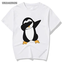 dabbing penguin 100 cotton cute tops tees crew neck cotton t shirts faddish new design t shirt slim fit fitted tee shirts