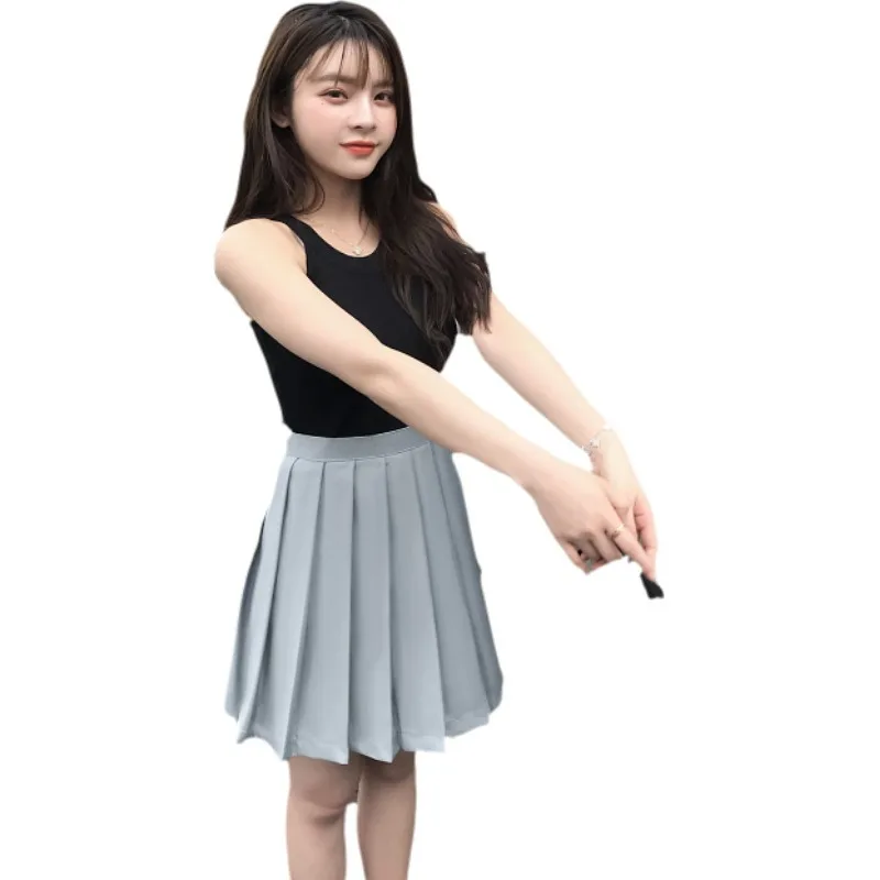 

Women High Waist Pleated Skirt Sweet Cute Girls Dance Mini Skirt Harajuku Black White Skirt Female Plus Size Short Skirts