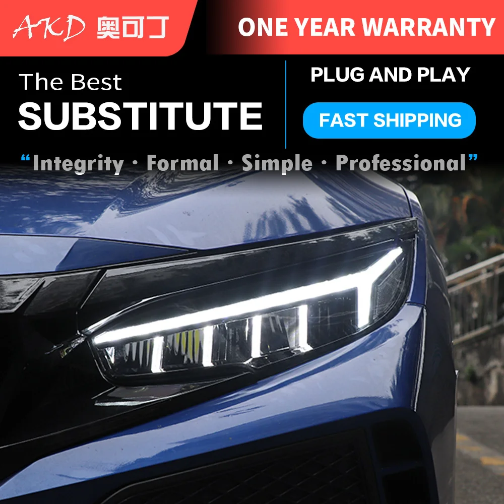Головной светильник в сборе для Honda Civic G10 2016 2017 2018 полный светодиодный источник