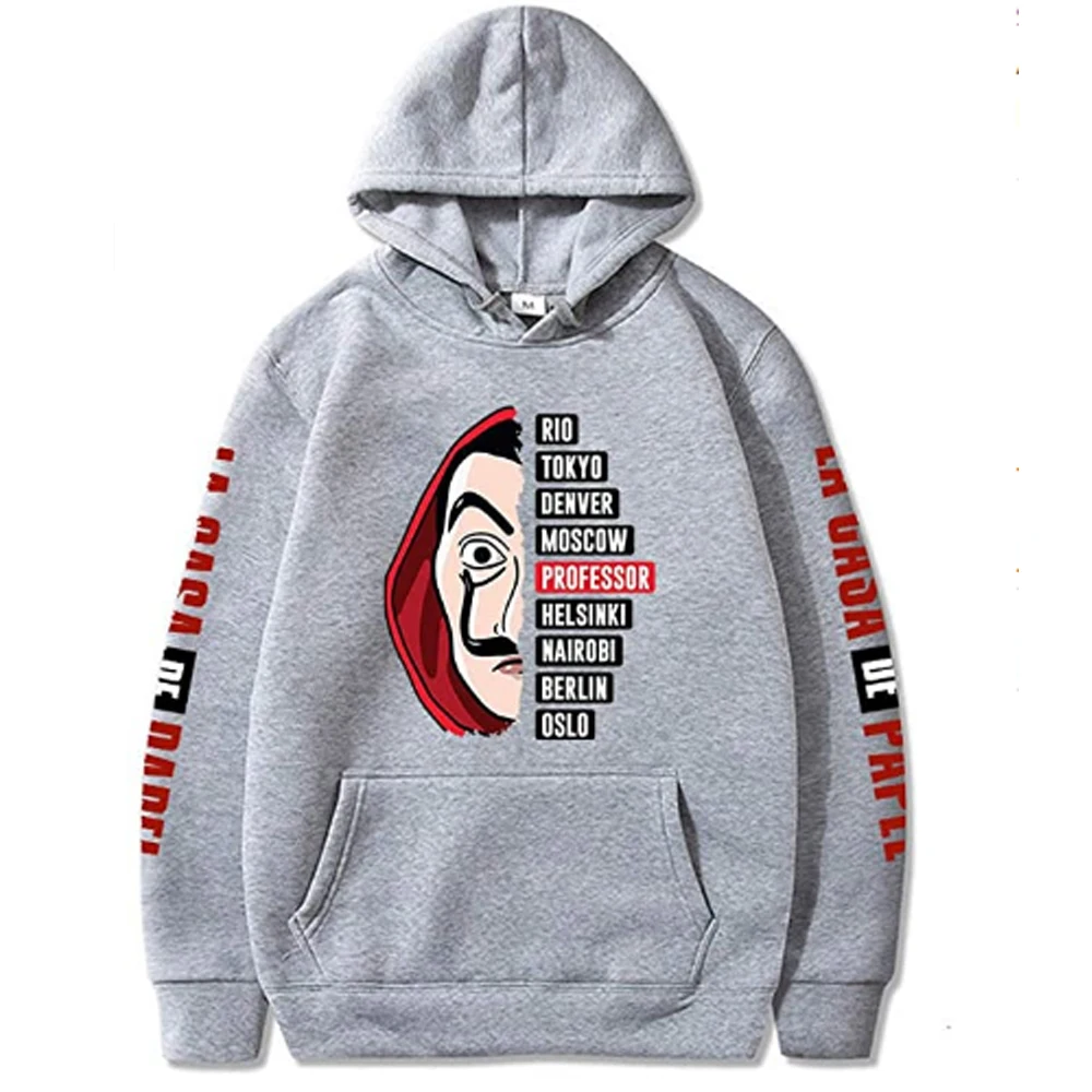 

La Casa De Papel Print Hoodies Men Women Funny Sweatshirts Tv Show Money Heist Novelty Paper House Hoodie