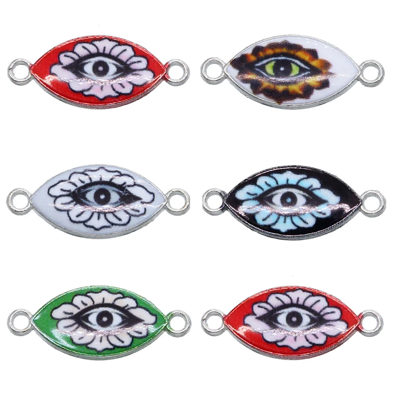 

50pcs 25*10mm lucky evil eye pendant evil eyes Diy jewelry accessories charm necklace bracelet connector and rings