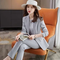 formal uniform designs pantsuits 2021 autumn winter professional business work wear ladies office career blazers trousers set