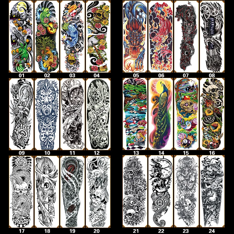 40 стилей водостойкая наклейка на всю руку Нетоксичная безопасная легко